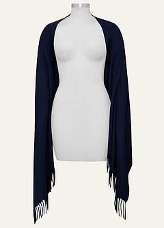 front Solid Fringe Shawl