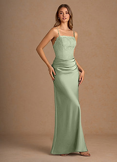 Elodie Dusty Sage Lace Satin Mermaid Prom Dress image4