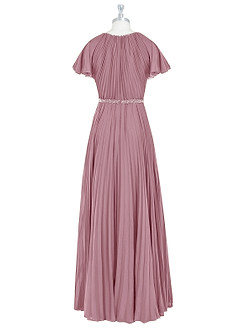 Azazie Kara Modest Bridesmaid Dresses A-Line Pleated Chiffon Floor-Length Dress image8