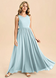 Azazie Hathaway Junior Mist A-Line Bow Chiffon Dress image2