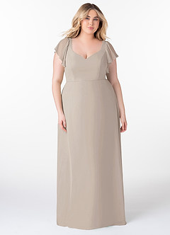 Azazie Syenna Bridesmaid Dresses Frost A-Line Ruched Chiffon Dress image6