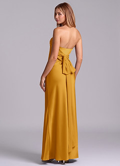 Azazie Ailanie Brudtärnklänningar Klä av Tubklänning i Stretch Satin Axelbandslös Knäck image2