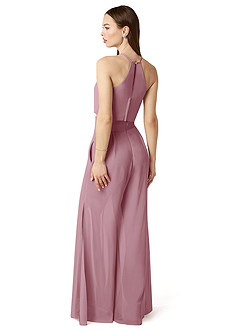Azazie Kenzi Bridesmaid Dresses Vintage Mauve Pleated Chiffon Jumpsuit image4