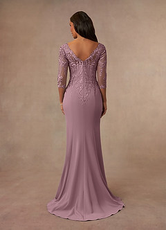 Azazie Fanny Final Sale Dusty Rose Mermaid Lace Dress image3