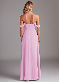 Azazie Aaron Final Sale Candy Pink A-Line Off the Shoulder Chiffon Convertible Dress image3