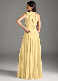 Azazie Charlize Bridesmaid Dresses Butter A-Line One Shoulder Chiffon Dress image2