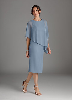 Azazie Sparrow Mother of the Bride Dresses Dusty Blue Sheath Sequins Chiffon Dress image2