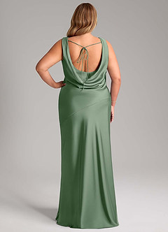 Azazie Rylina Bridesmaid Dresses Matcha Mermaid Stretch Satin Dress image8