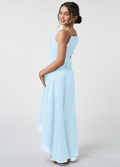 Azazie Oaklynn Junior Sky Blue A-Line Pleated Chiffon Dress image5