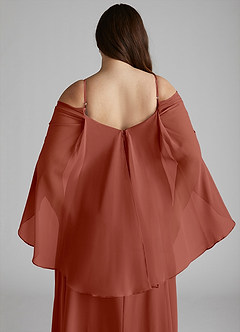 Azazie Cienna Bridesmaid Dresses Auburn A-Line Off the Shoulder Chiffon Dress image12