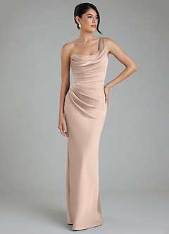 Azazie Sabrina Brautjungfernkleider Meerjungfrau-Linie Korsett Stretch-Satin Kleid Englisches Rosa image7