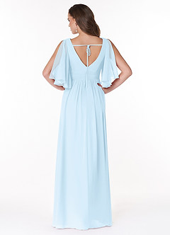 Azazie Temeka Bridesmaid Dresses Sky Blue A-Line Ruched Chiffon Dress image2