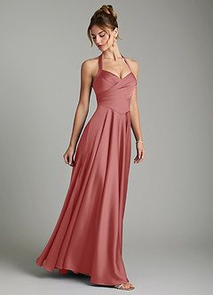 Azazie Tenaya Bridesmaid Dresses Antique Rose A-Line Sweetheart Neckline Stretch Satin Dress image6