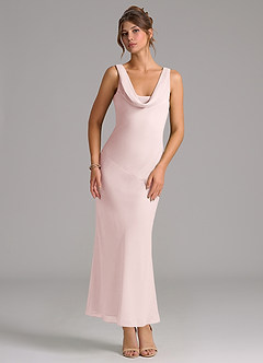 Azazie Rylina Abiti da Damigella Abito Sirena in Chiffon Plissettato Rosa Rossore image1