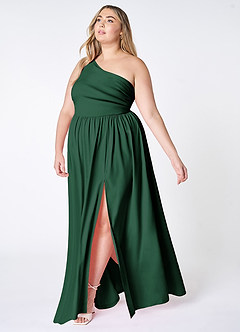 On The Guest List Dark Emerald One-Shoulder Maxi Dress image13