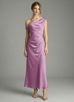 Azazie Emerson Bridesmaid Dresses Wisteria Mermaid Off the Shoulder Stretch Satin Dress image5