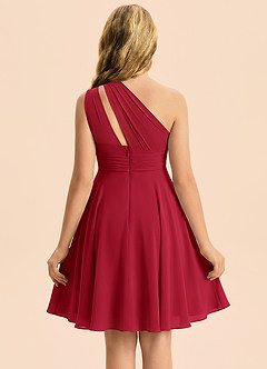 Azazie Charlize Junior Scarlet A-Line Pleated Chiffon Dress image2