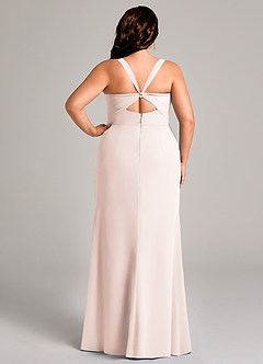 Azazie Mero Bridesmaid Dresses Rose Petal Sheath Pleated Chiffon Dress image10