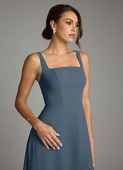 Azazie Debra Bridesmaid Dresses Neptune A-Line with Pockets Chiffon Convertible Dress image3