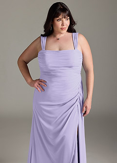 Azazie Jesaphine Abiti da Damigella Abito Tubino in Chiffon Fiocco Lilla image13