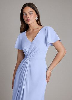 Azazie Kaya Schlussverkauf Eine Linie Plissee Chiffon Kleid Eis image3