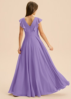 Azazie Anysa Junior Robe Trapèze en Mousseline de soie Rayé Tahiti image2