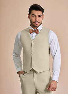 front William Tan Comfort Blend Suit Vest