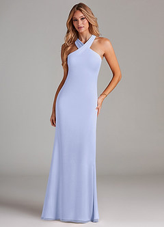 Azazie Doretta Brautjungfernkleider Meerjungfrau-Linie Plissee Chiffon Kleid Lavendel image3