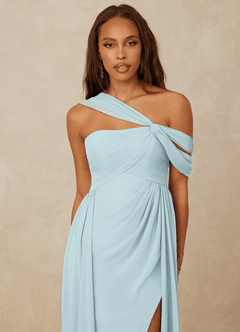 Christian Siriano Bridal for Azazie 1014 Bridesmaid Dresses Mist A-Line Off the Shoulder Chiffon Dress image6