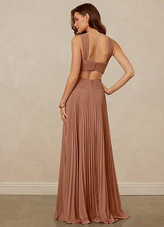 Christian Siriano Bridal for Azazie 1009 Bridesmaid Dresses Bronzer A-Line Pleated Chiffon Dress image4