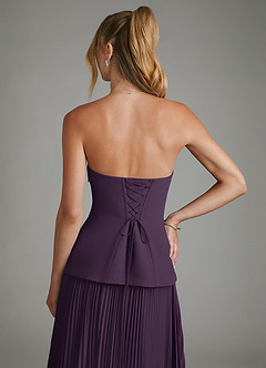 Azazie Alex Robes de demoiselle d'honneur Robe Trapèze en Mousseline de soie Corset Prune image9