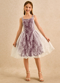 Azazie Cubbie Girls Formal Blumenmädchenkleider A-Linie Spitze Kleid Cabernetrot image4