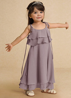 Azazie Temi Venta Final Vestido de Ivory de Gasa de Corte en A con Tirante Espagueti image8