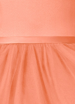 Azazie Marybell Flower Girl Dresses Sunset A-Line Bow Tulle Dress image4