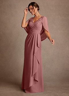 Azazie Santa Clara Mother of the Bride Dresses Desert Rose A-Line Lace Dress image4