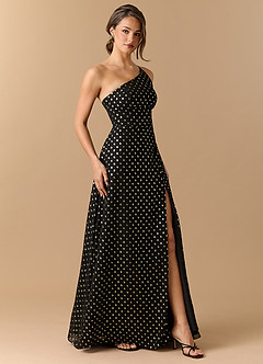 Vestido Lunares Negros Y Dorados Maxi Kiera image5
