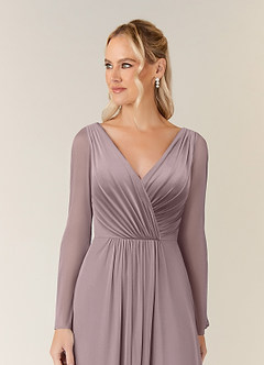 Azazie Teraso Final Sale Dusk A-Line Pleated Mesh Dress image4