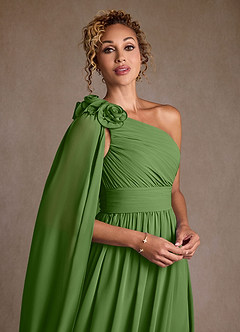 Azazie Lancaster Suknie dla Matki Panny Młodej Linia A Jedno ramię Szyfon Długość podłogi Sukienka image4