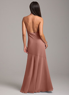 Azazie Lorena Bridesmaid Dresses Cedar Rose Mermaid Pleated Chiffon Dress image7