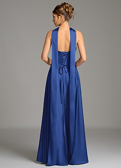 Azazie Ayla Suknie dla druhen Linia A Gorset Satyna elastyczna Do ziemi Sukienka image7