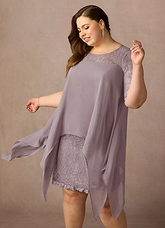 Azazie Flo Mother of the Bride Dresses Dusk A-Line Lace Chiffon Dress image7