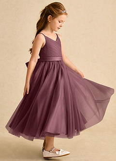 Azazie Patootie vestidos de niña de las flores Vestido de Sangrado de Tul de Corte En A con Tirante Espagueti image4