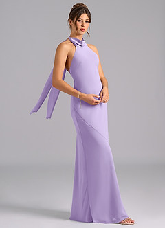 Azazie Velli Bridesmaid Dresses Lilac Mermaid Bow Chiffon Dress image3