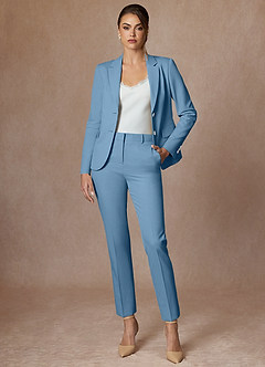 front Whitney Teräksensininen Hienostunut kudontainen täyspitkä housutpuku