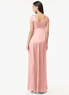 Azazie Allessia Maternity Bridesmaid Dresses A-Line Pleated Stretch Satin Floor-Length Dress image2