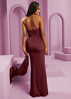 Barbie ♥ Azazie Bridesmaid Dresses Cabernet Sheath Strapless Stretch Satin Convertible Dress image2