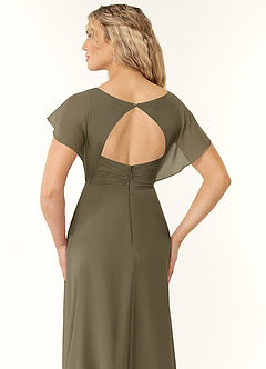 Azazie Rylee Bridesmaid Dresses Willow Green A-Line Pleated Chiffon Dress image2