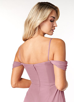 Azazie Tessa Final Sale Vintage Mauve Sheath Sweetheart Off-The-Shoulder Mesh Convertible Dress image7