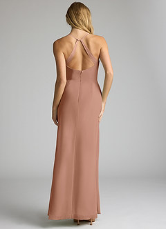 Azazie Becca Bridesmaid Dresses Bronzer Sheath V-Neck Chiffon Dress image5