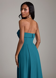 Azazie Lucienne Bridesmaid Dresses Ink Blue A-Line Strapless Chiffon Convertible Dress image7